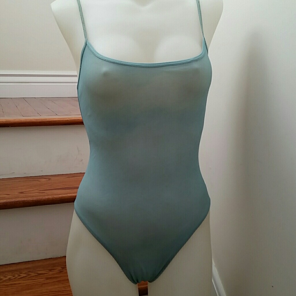 Gottex seafoam blue/tueille fitted swimsuit.